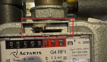 Gaszähler in Gebäudesteuerung einbinden mit Reed Fensterkontakt von Aqara